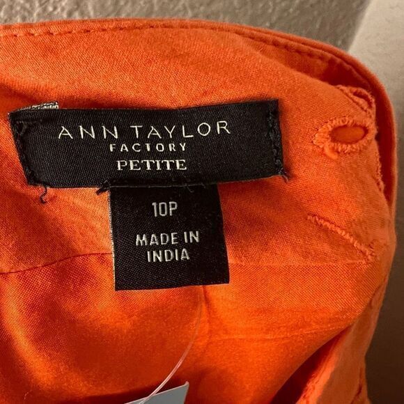 Ann Taylor Orange Eyelet Scalloped Hem Mini Skirt Womens Petite Size 10P NWT - Picture 4 of 7